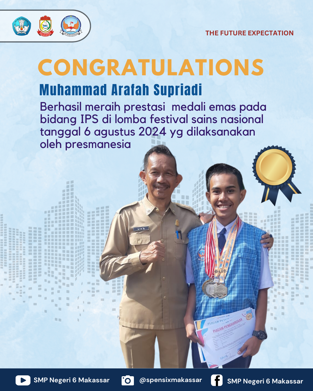 Juara 1 Lomba bidang IPS Festival Sains Nasional  