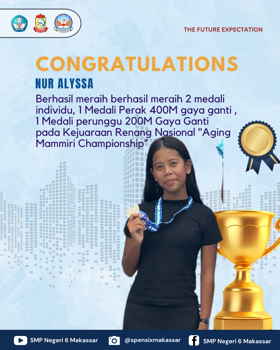 Juara 1  400M gaya ganti Gaya Ganti pada Kejuaraan Renang Nasional