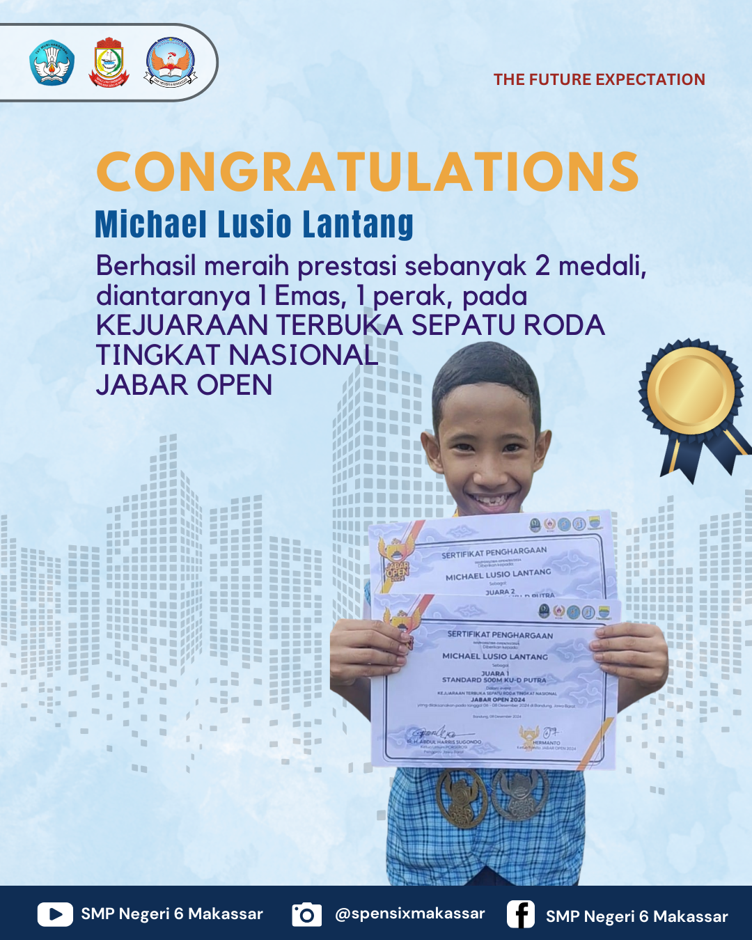 Juara 1 KEJUARAAN TERBUKA SEPATU RODA TINGKAT NASIONAL  JABAR OPEN