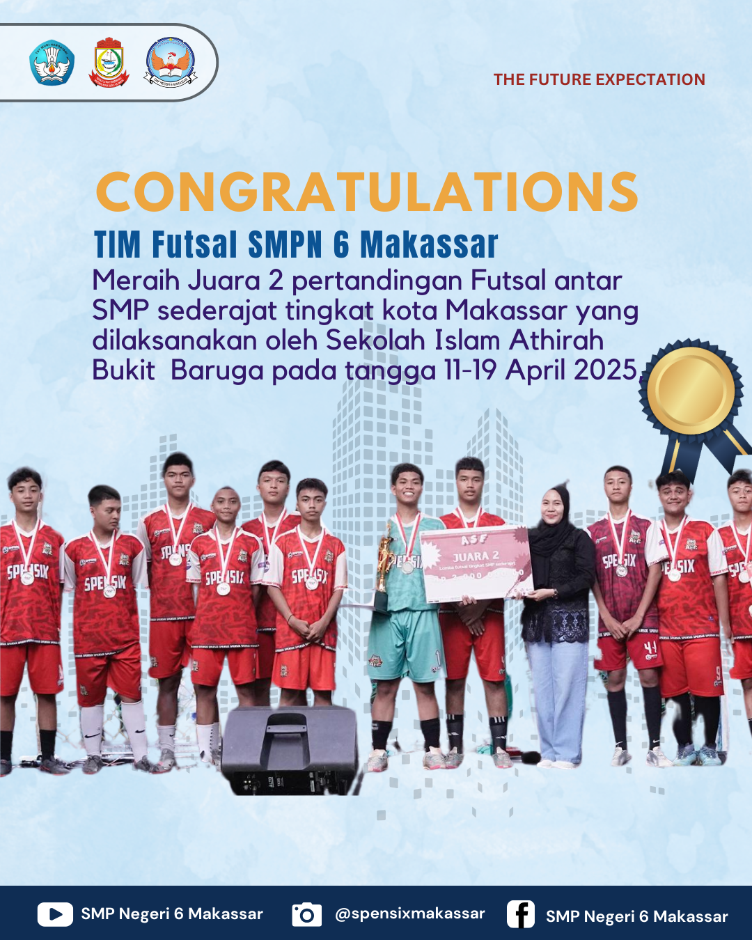 Juara 2 Futsal antar SMP kota Makassar  